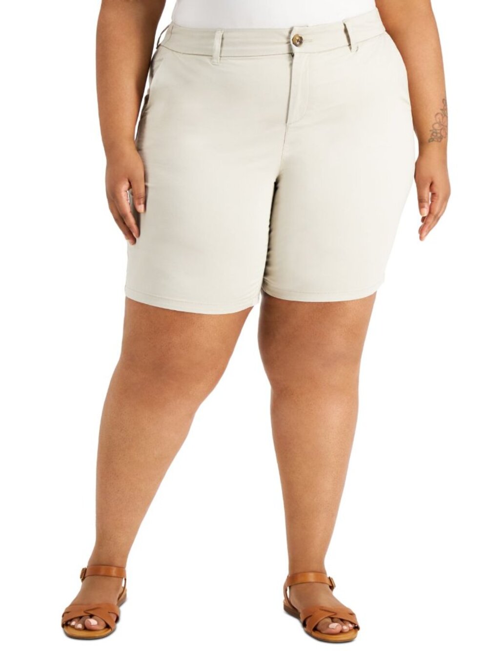 Style & Co Womens Plus Size Chino Shorts